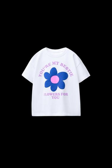 Zara RAISED PRINT T-SHIRT - White - Image 0