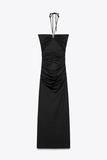 CUT-OUT MIDI DRESS - Black by Zara - Image 3