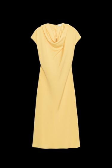 VESTIDO MIDI FLUIDO ZW COLLECTION - Amarillo de Zara - Imagen 0