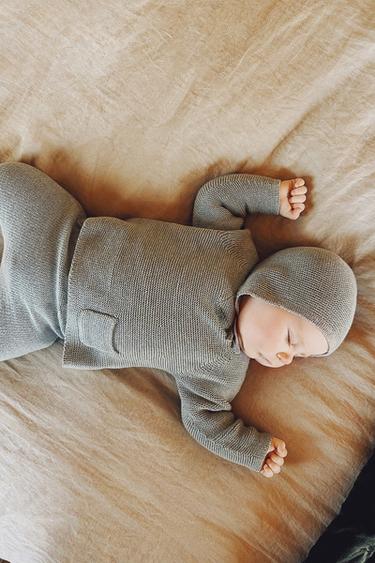 KNITTED LEGGINGS WITH BOW - Light blue by Zara - Image 3