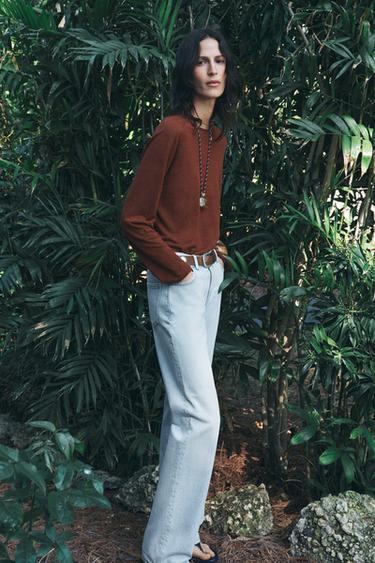 ZW COLLECTION STRAIGHT BOOTCUT LOW-RISE JEANS - Light blue by Zara - Image 0