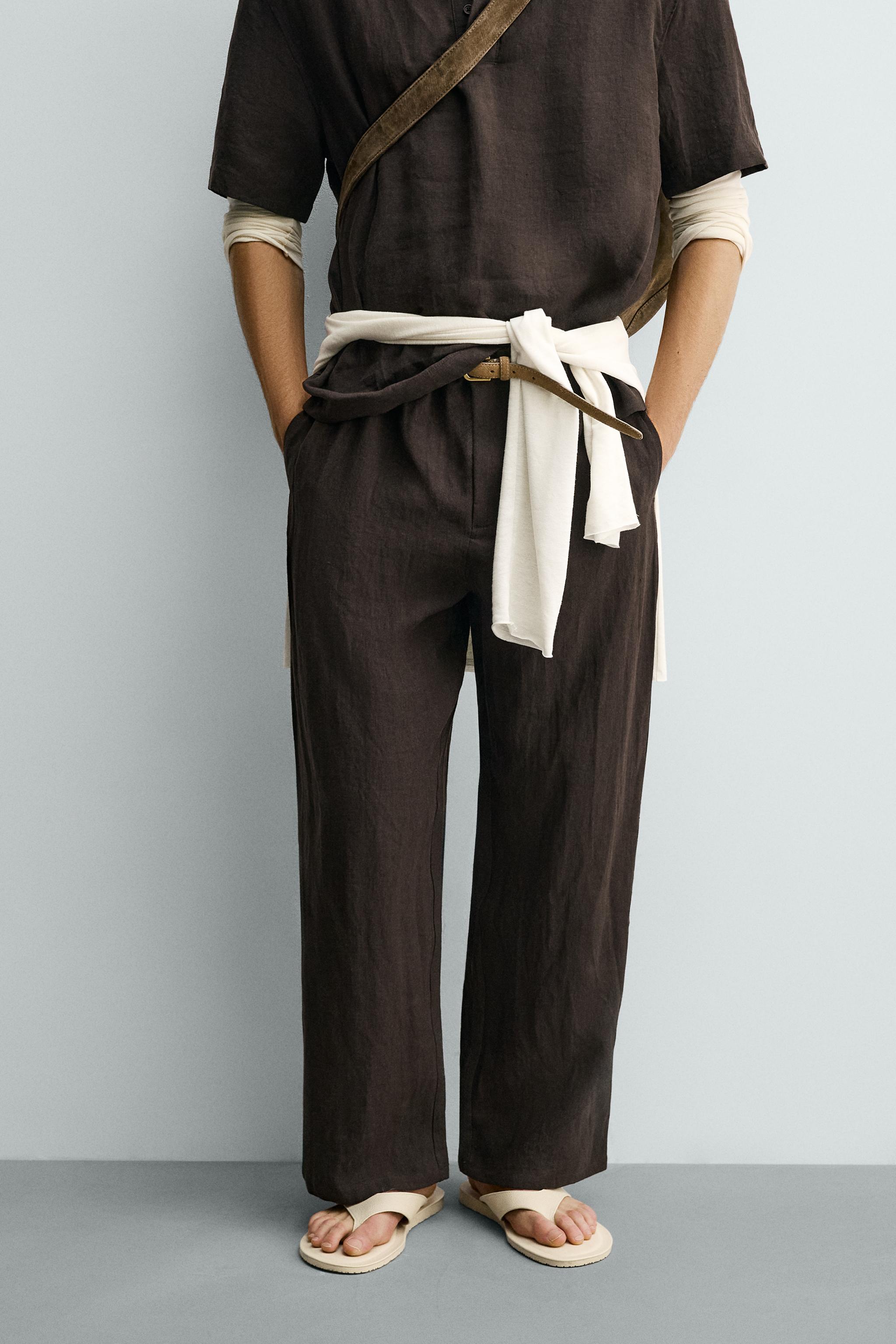 100% LINEN RELAXED FIT PANTS