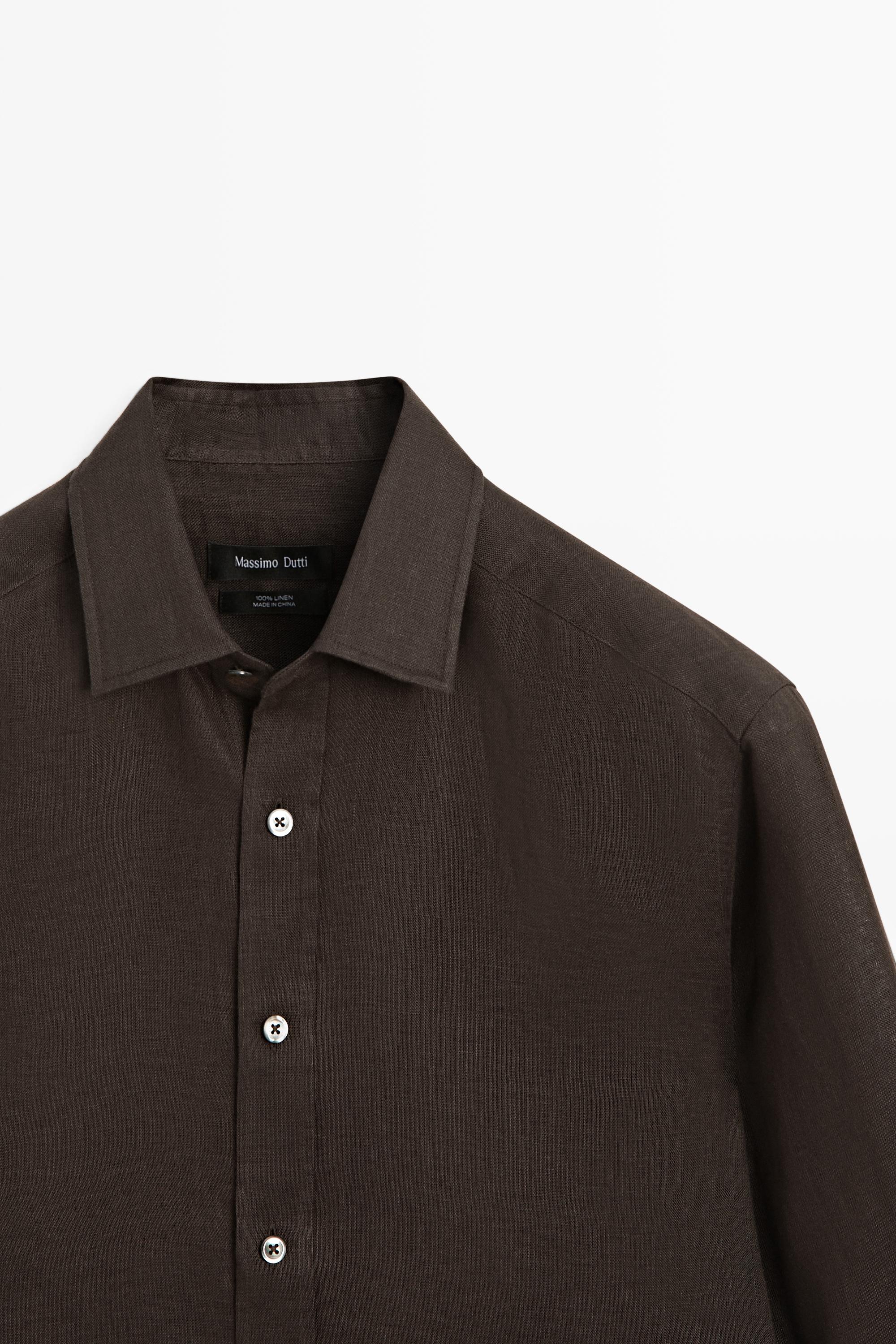 Regular fit 100% linen shirt