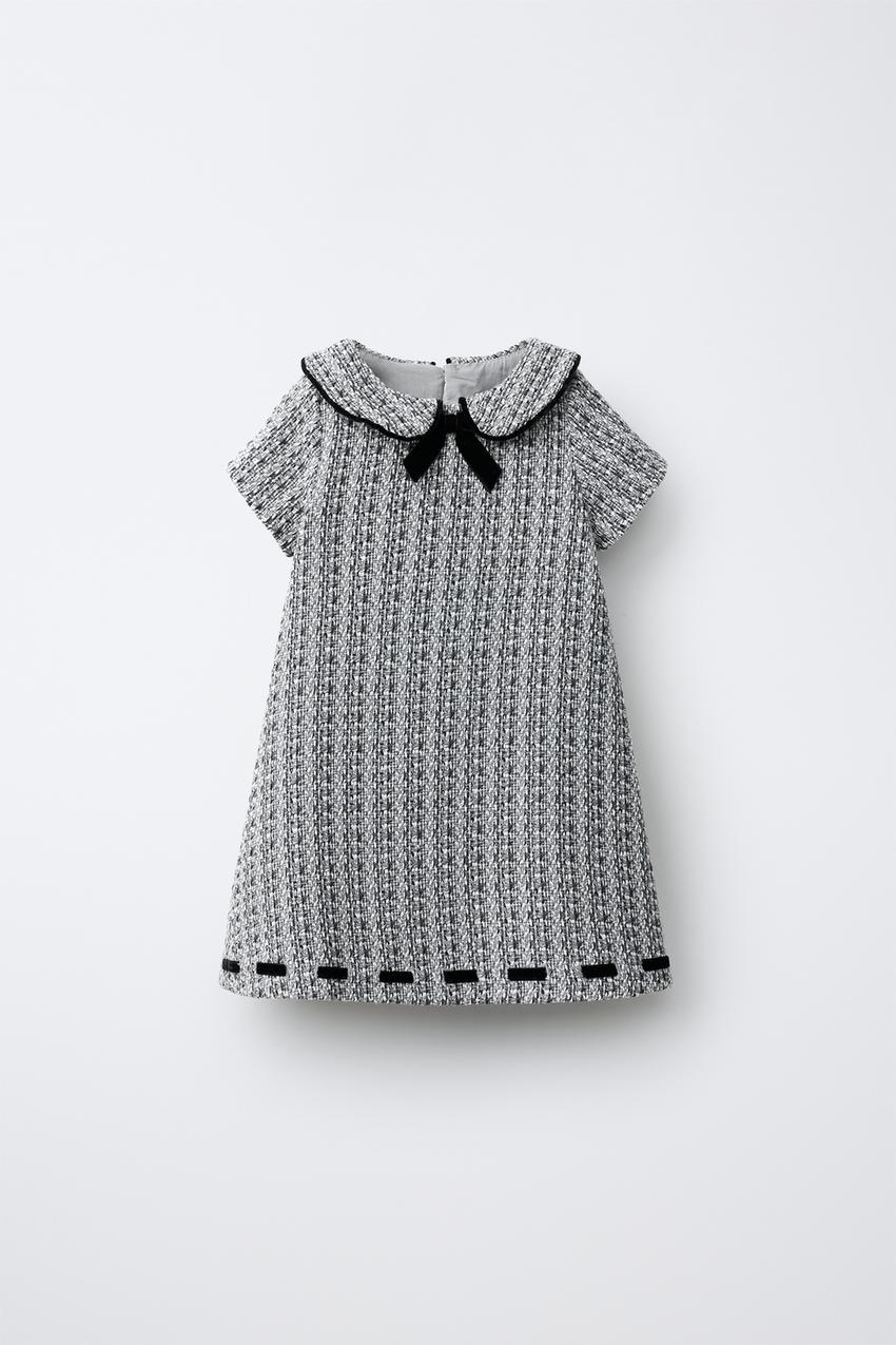STRUCTURED BOW DRESS - Gray