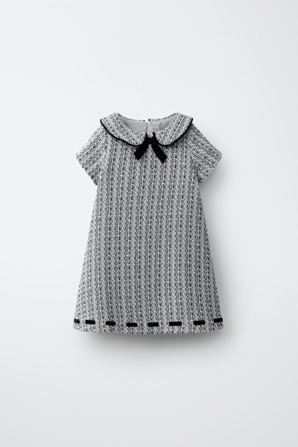TEXTURED DRESS WITH BOW