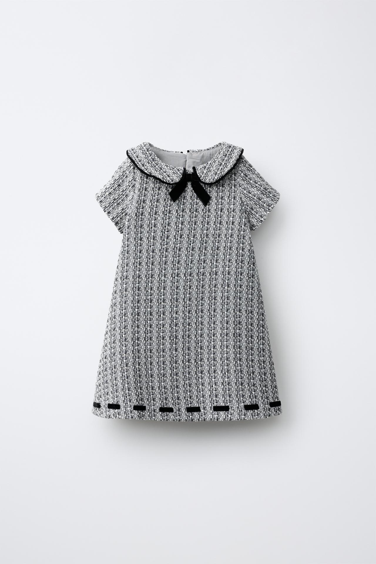 STRUCTURED BOW DRESS — Gray