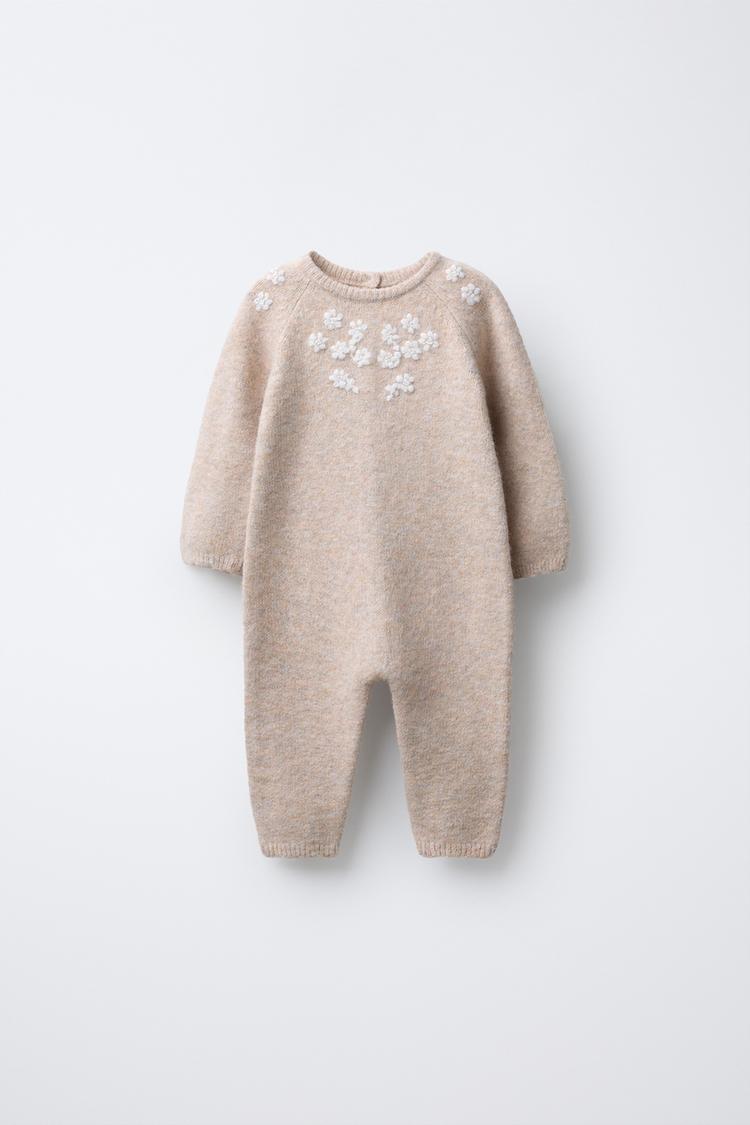 EMBROIDERED FLORAL KNIT JUMPSUIT