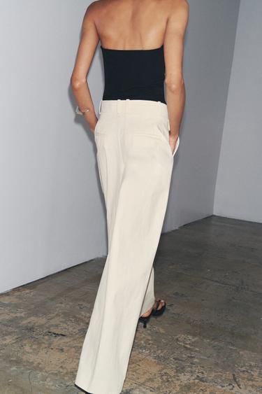 ZW COLLECTION DARTED TROUSERS - Light tan by Zara - Image 3