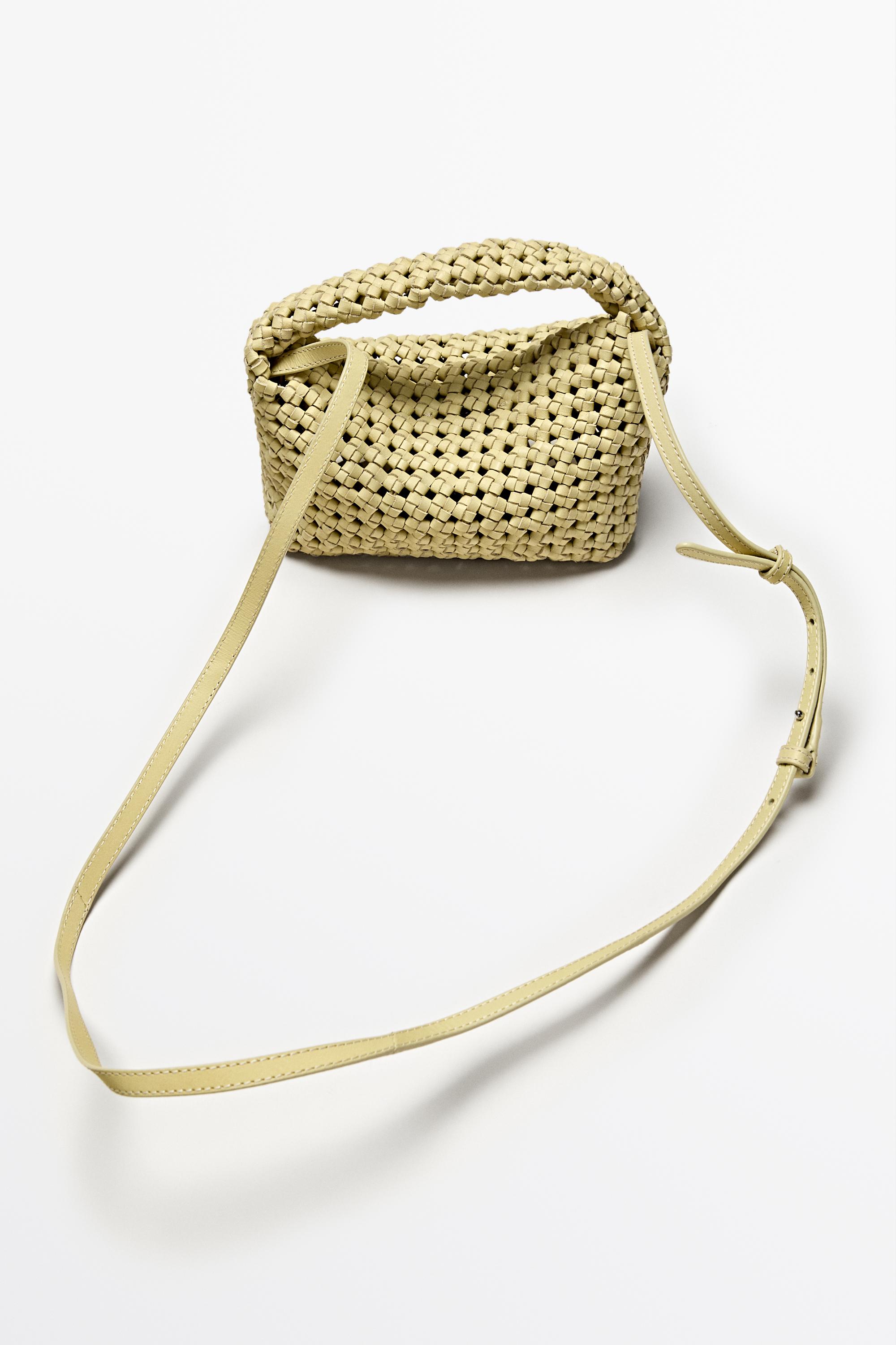 Braided leather mini bag
