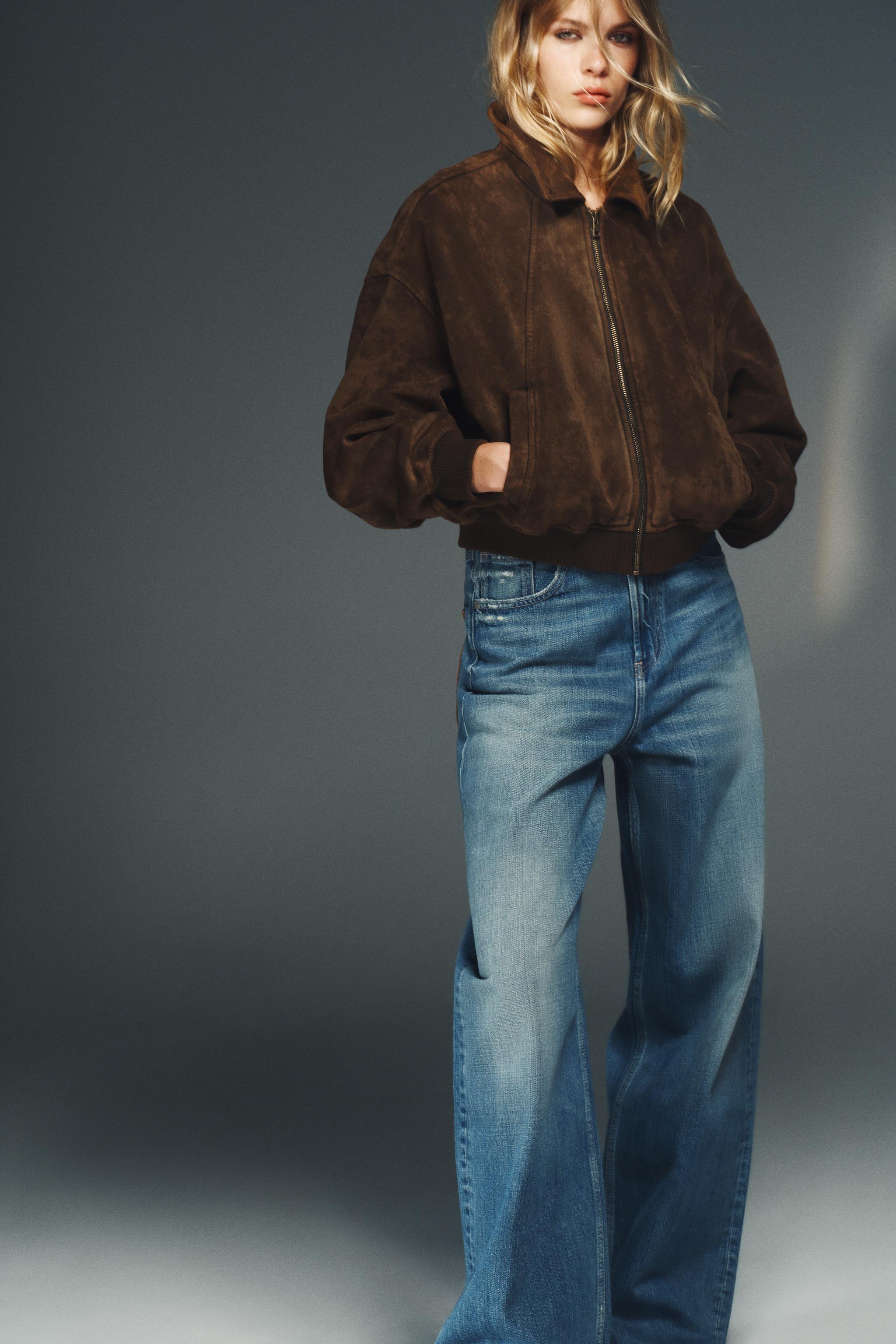 フェイクスエードジャケット - ダークゴールデンブラウン | ZARA Japan