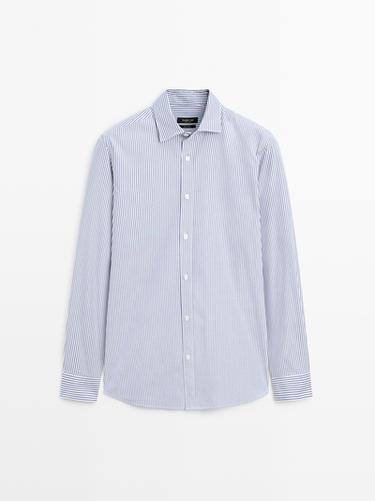 Zara 100% cotton Oxford shirt - Navy blue - Image 0