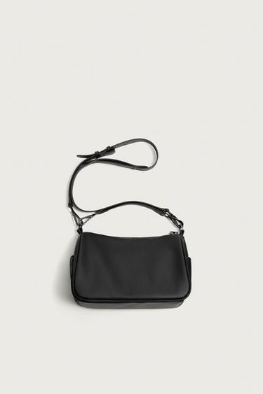 Zara PLAIN CROSSBODY BAG - Black