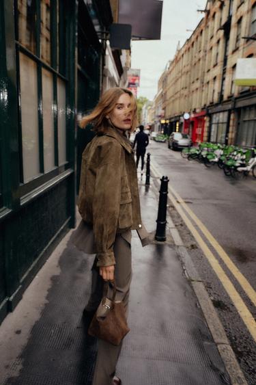 ROLL-UP SLEEVE SHIRT WITH BELT - camel by Zara - Image 4