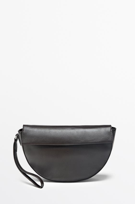 Zara Nappa leather flap crossbody bag - Brown - Image 0