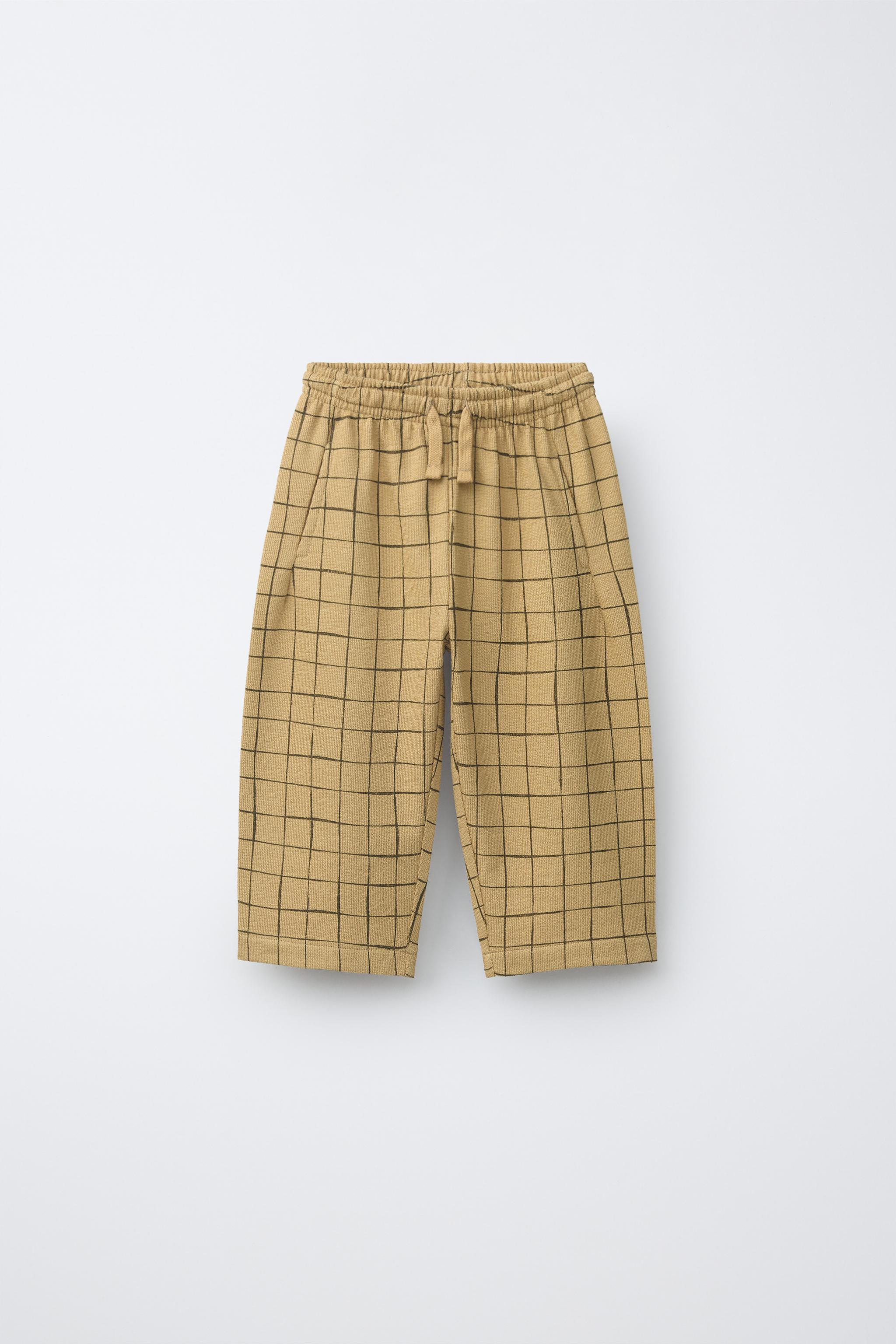 チェック柄パンツ - サンド | ZARA Japan / 日本
