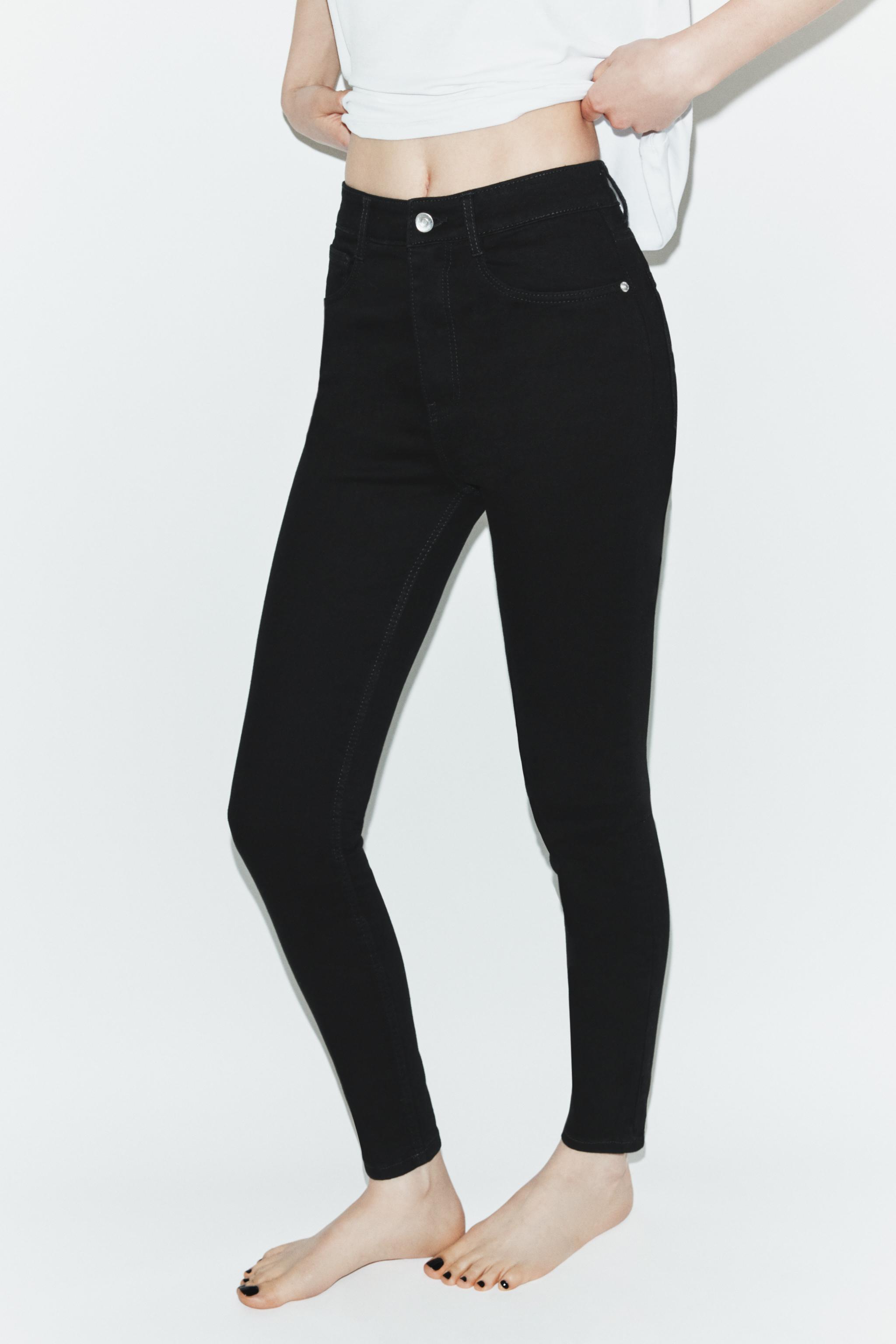 TRF SKINNY HIGH-WAIST JEANS — Black
