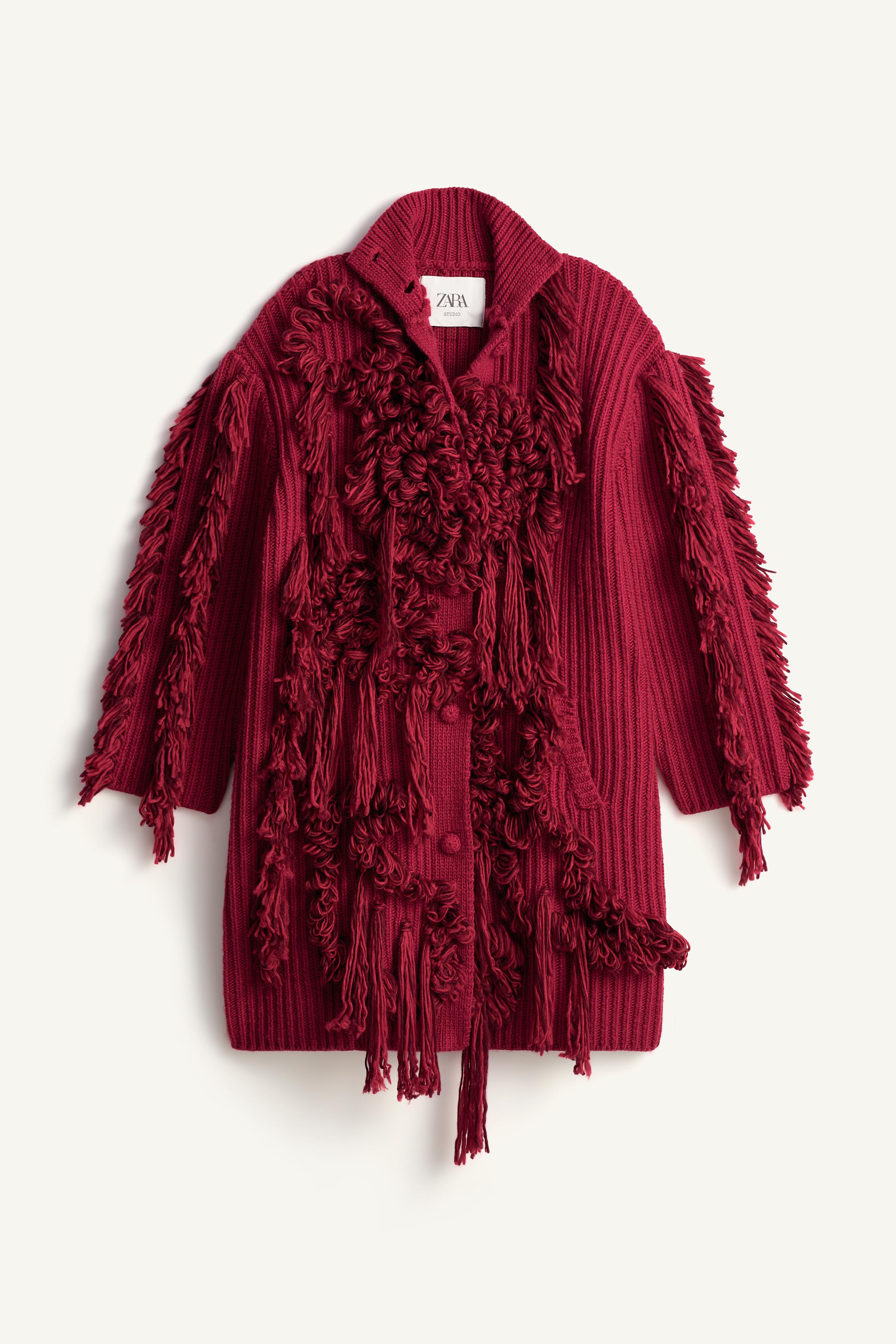 Limited Edition Fringed Knit Coat by Zara