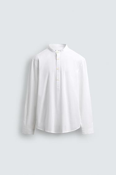 CAMISA EFECTO ENGURRADO - Branco de Zara