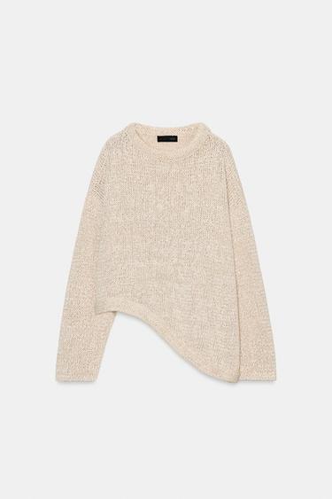 JERSEY PUNTO ASIMÉTRICO - Crudo / Beige de Zara - Imagen 0