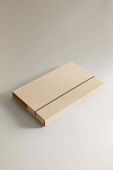 FOLDER WITH LINEN CLOSURE - Ecru by Zara - Image 1