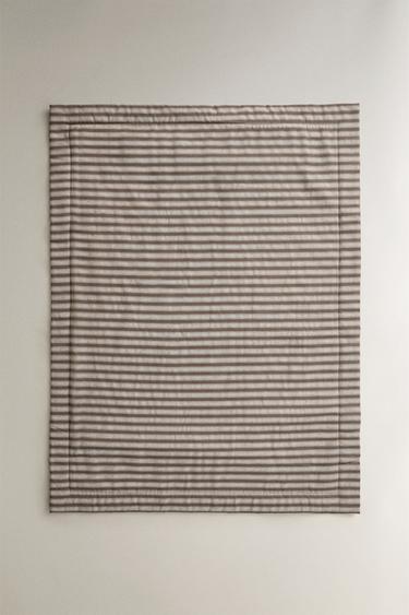 STRIPED AND SHEARLING PET BLANKET - Brown by Zara - Image 0