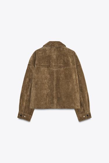 BLOUSON BOMBER 100 % CUIR - Kaki de Zara - Image 8