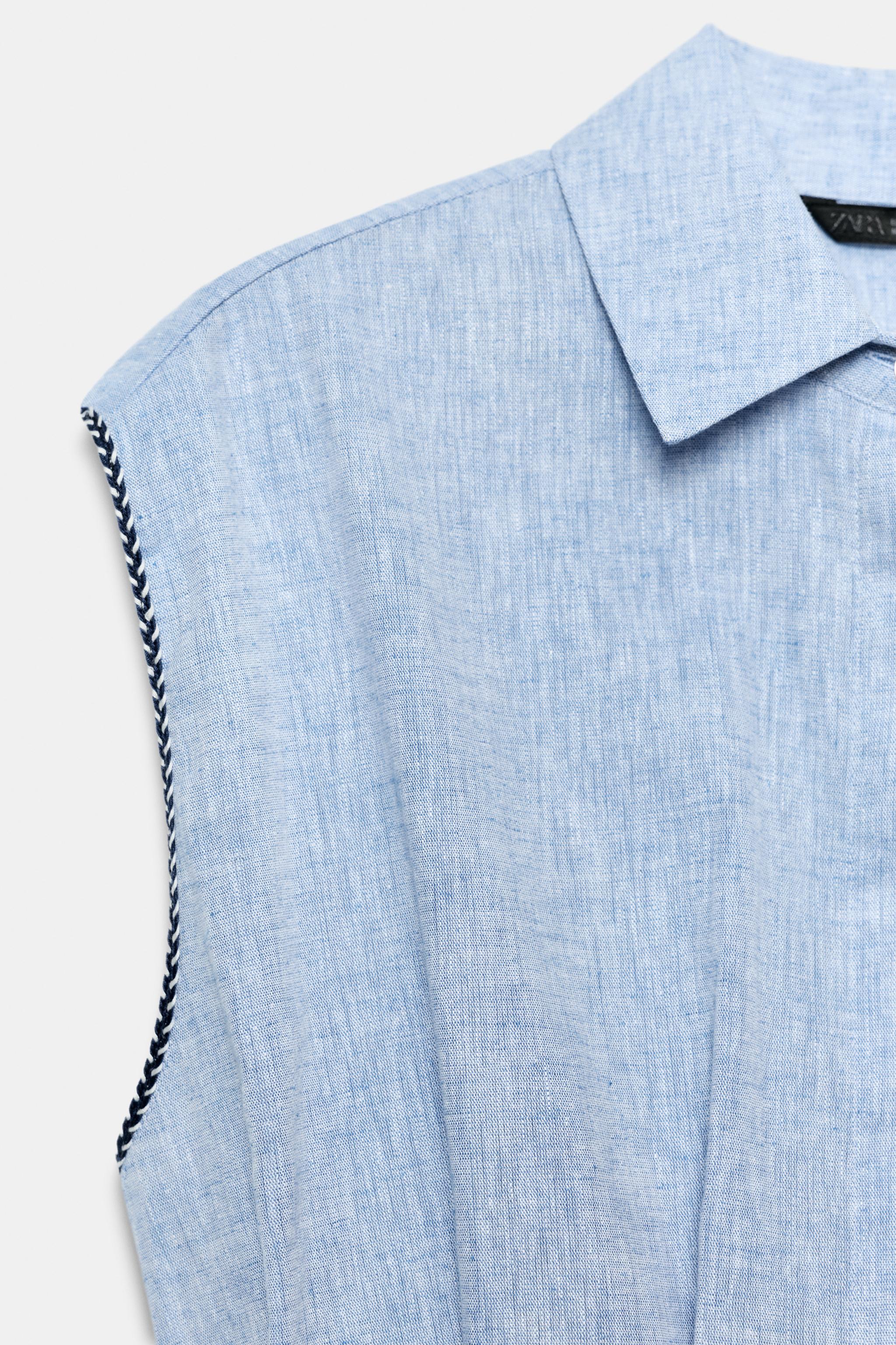 LINEN DARTED TOP