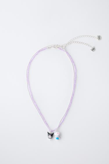 HELLO KITTY AND KUROMI © SANRIO BEAD NECKLACE TWO-PACK - Silver by Zara