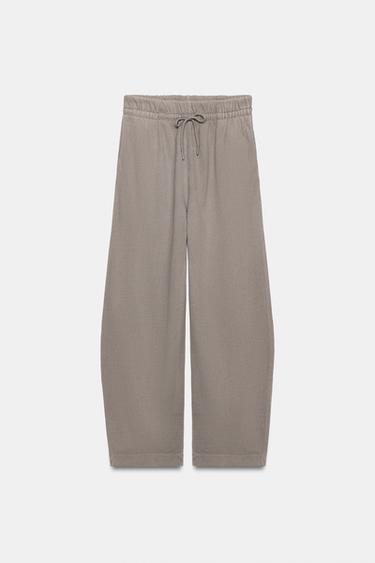 WASHED-EFFECT TROUSERS - Sand by Zara - Image 0