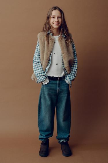 FAUX FUR GILET - Light brown by Zara