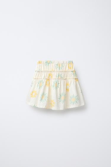 PRINTED PANELLED SKIRT - Yellow by Zara - Image 1