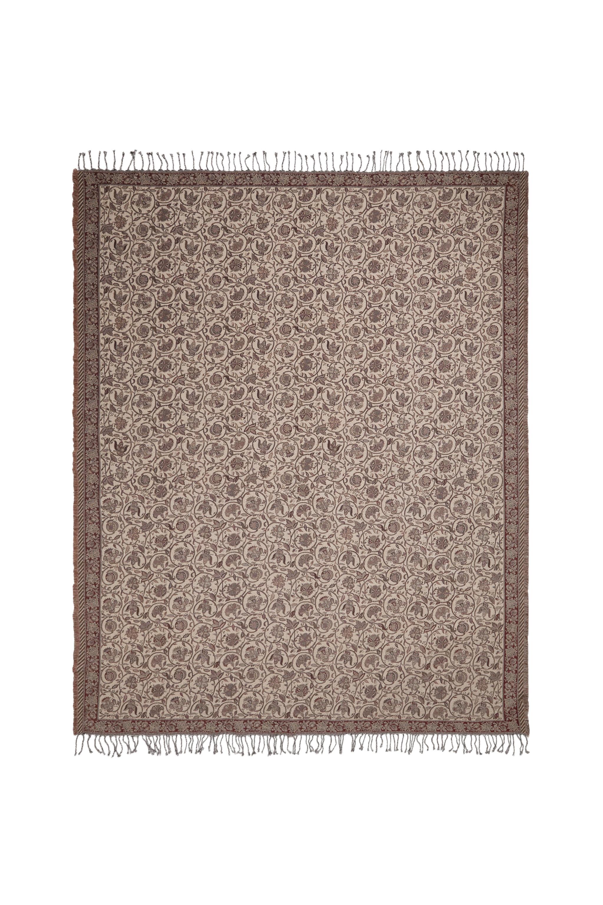 FLORAL JACQUARD BLANKET - Light beige | ZARA United States