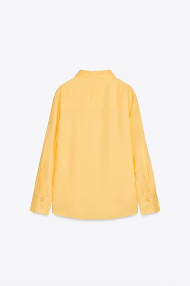 ZW COLLECTION BASIC FLOWING SHIRT - Yellow by Zara - Image 6