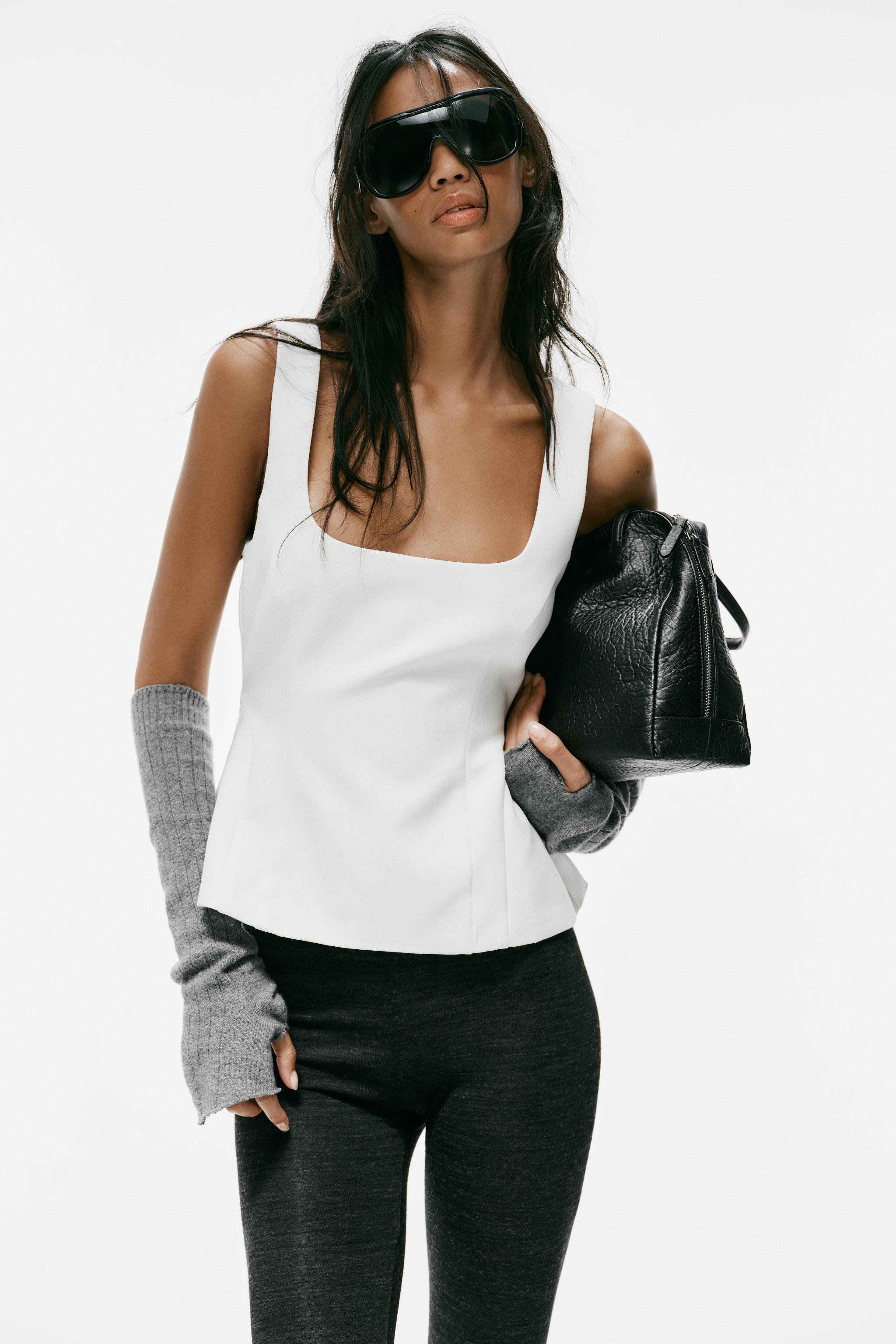 ペプラムトップス - ホワイト | ZARA Japan / 日本