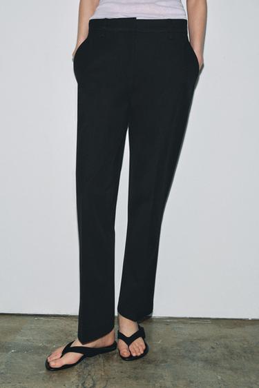 스트레이트 치노 팬츠 ZW 컬렉션 - Zara 블랙