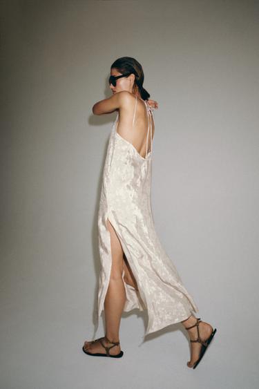 ROBE JACQUARD BRODERIES ZW COLLECTION - Gris perle de Zara - Image 5