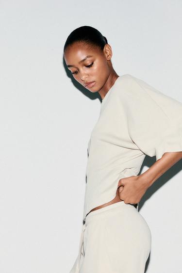 COTTON T-SHIRT - Ecru by Zara - Image 3