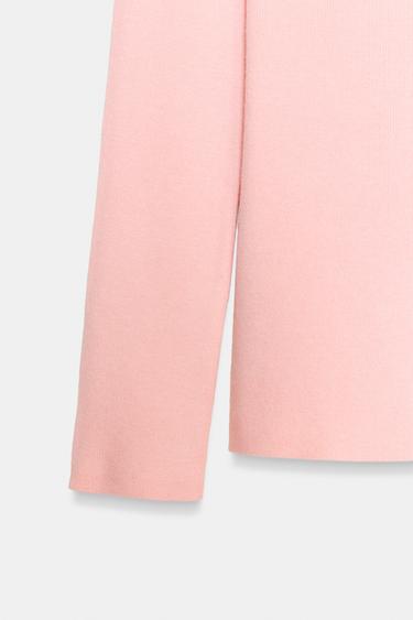 OFF-SHOULDER KNIT JUMPER - Light pink by Zara