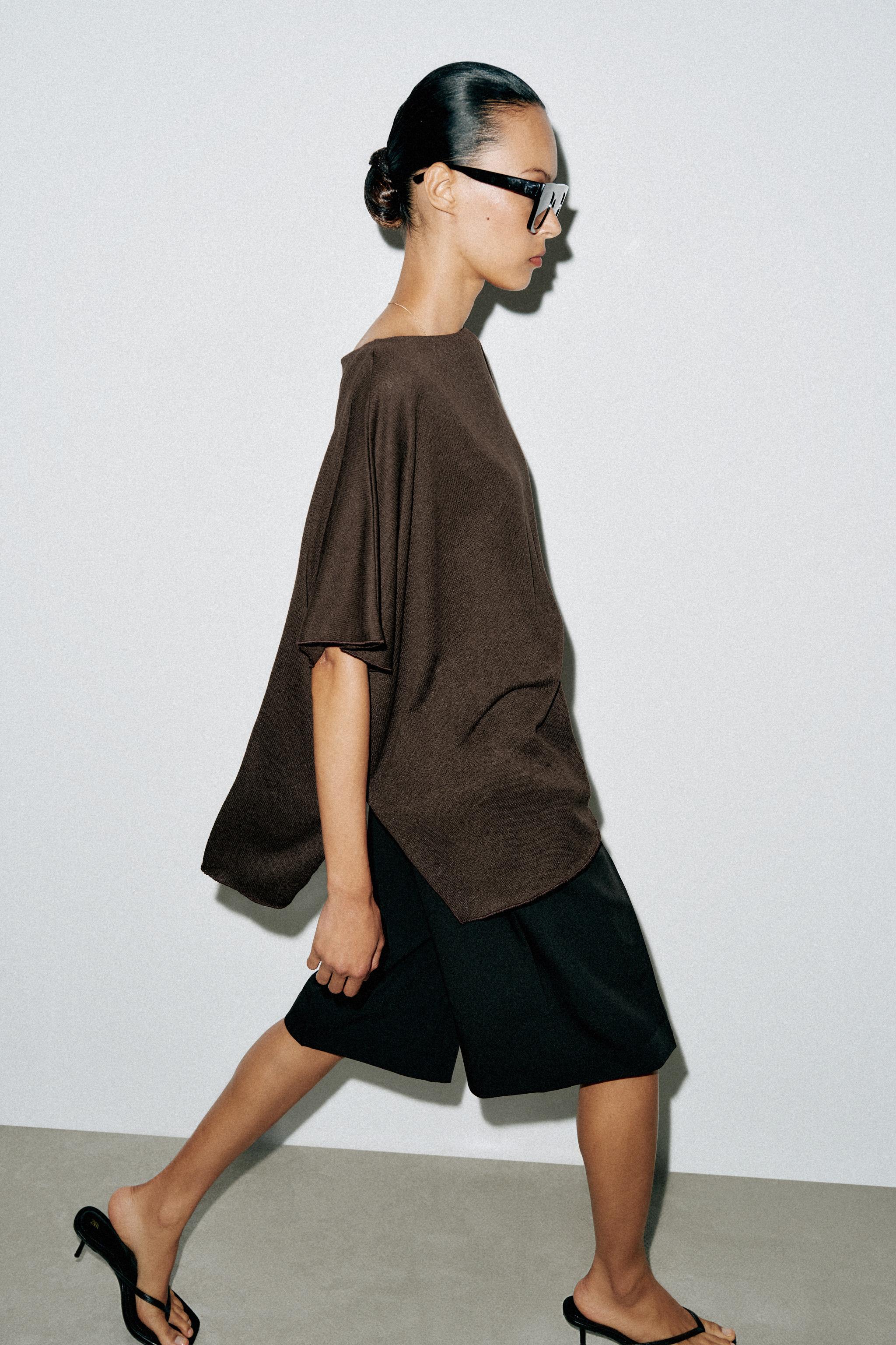 Женские топы Zara DRAPED CAPE TOP — фото 3