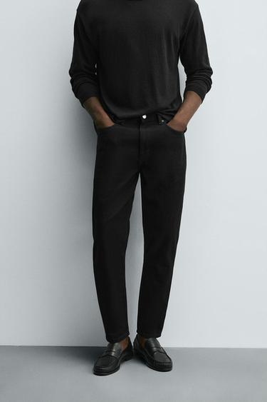 SLIM TAPERED FIT JEANS - Black by Zara
