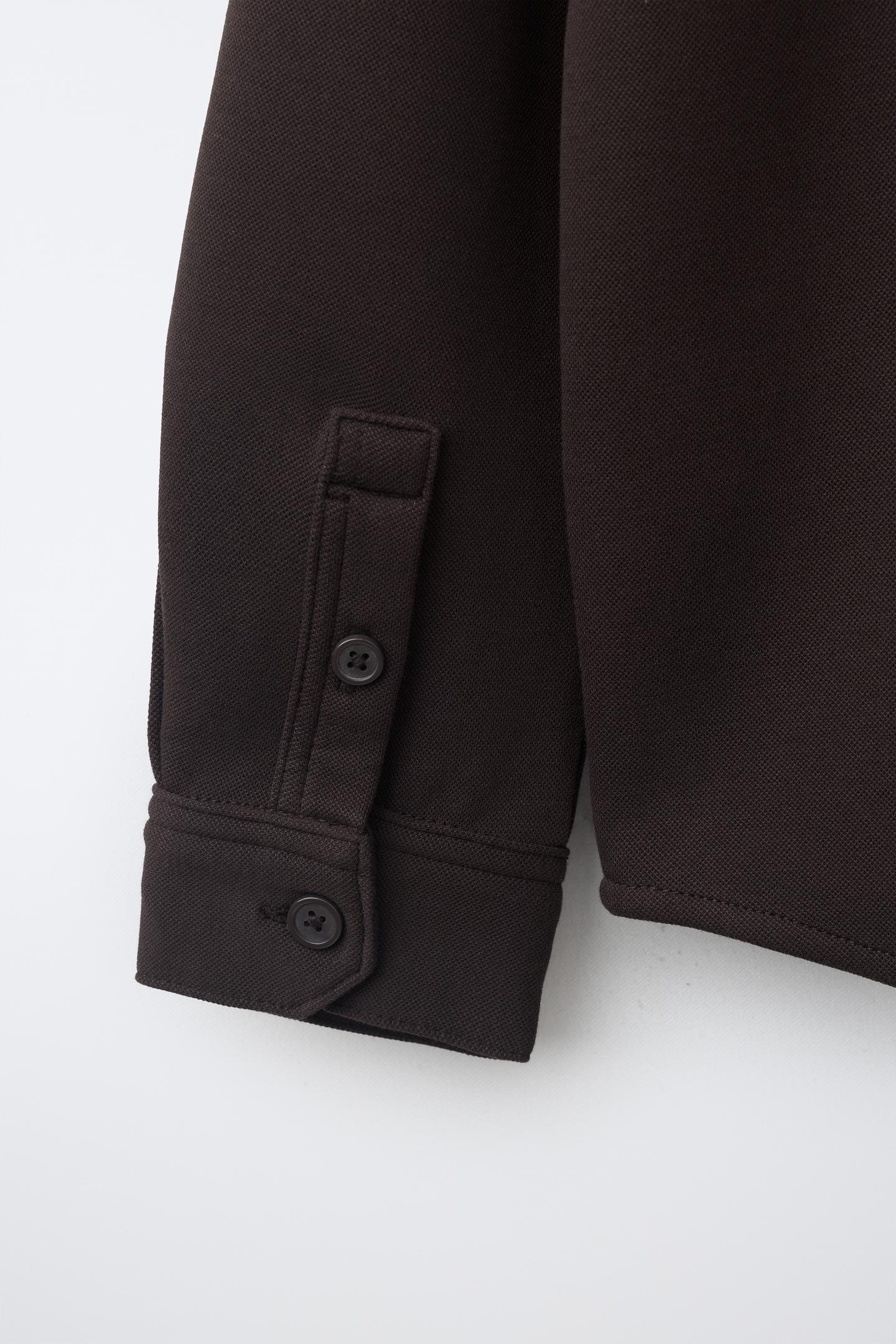 Детская рубашка Zara Comfort Pocket Overshirt, цвет: Шоколадный — фото 4