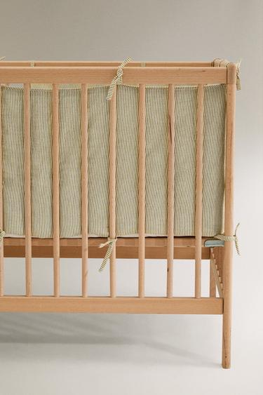 TOUR DE LIT BÉBÉ LIT BÉBÉ GAZE RAYURES - Vert de Zara - Image 2