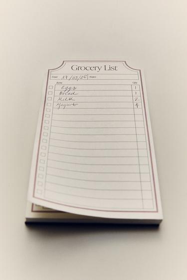 MAGNETIC SHOPPING LIST (45 SHEETS) - Brick by Zara