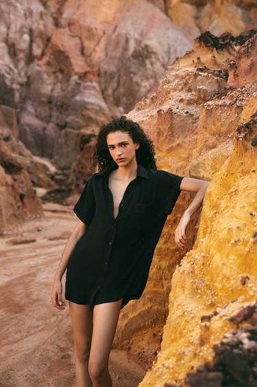 MONO FLUIDO BOLSILLOS - Negro de Zara