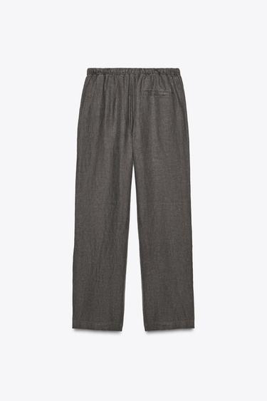 LEINENHOSE 100 % ZW COLLECTION - Anthrazit von Zara