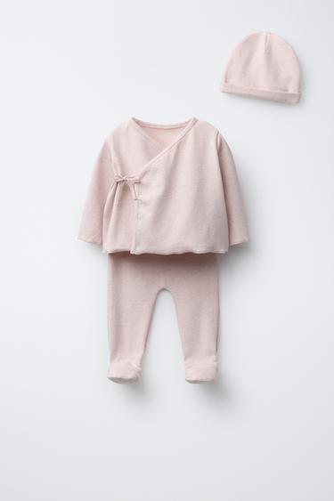 FIRST OUTFIT SET AND BAG - Pink marl by Zara - Image 0