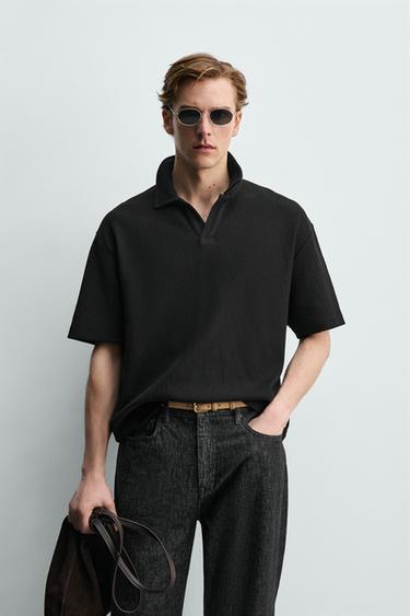 Zaras TENNISTRÖJA RELAXED FIT OTOMAN - Svart