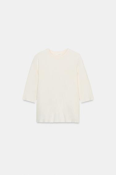 Zara 復古 T 恤 - 裸色