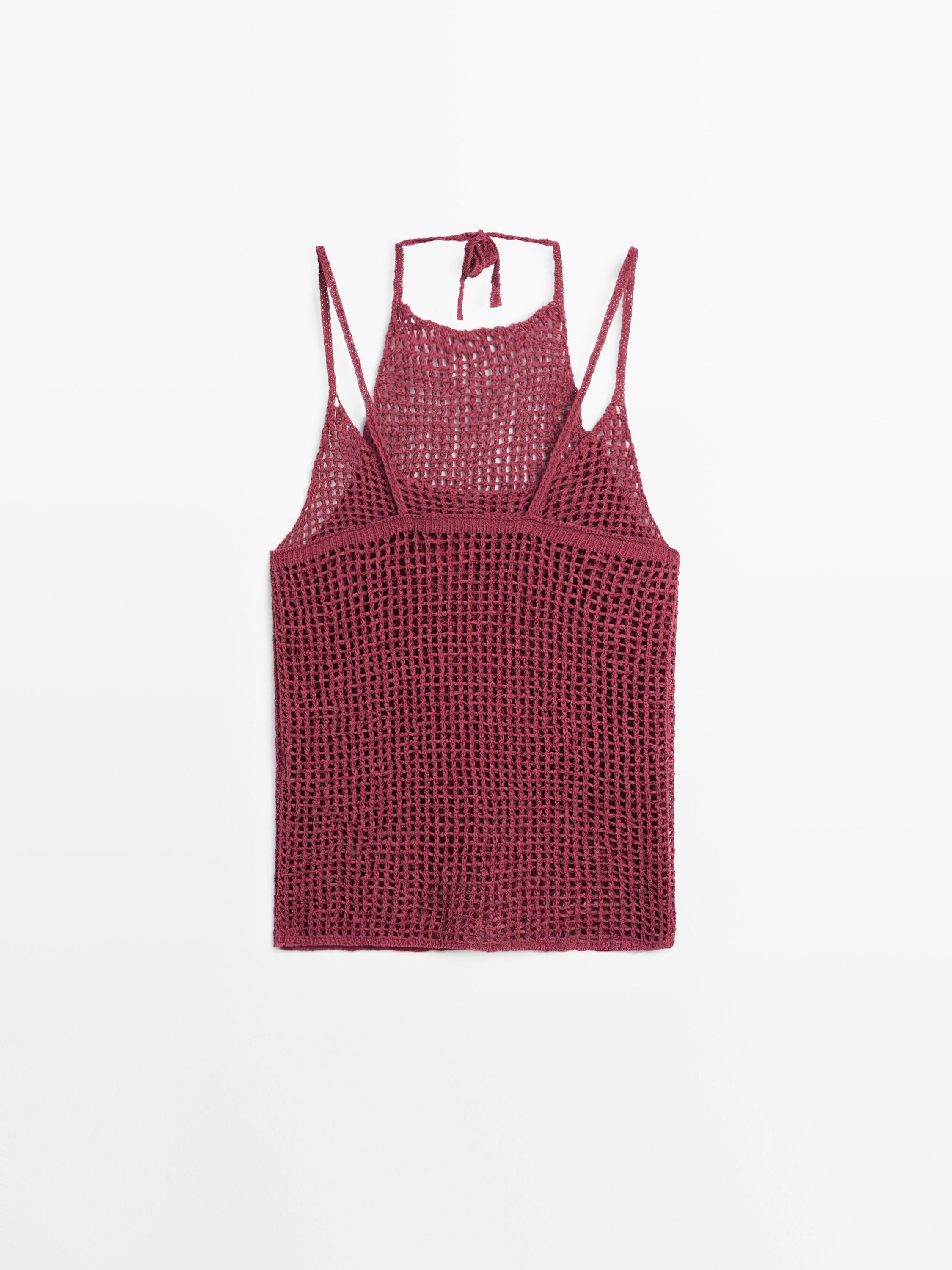 Top double en maille crochet