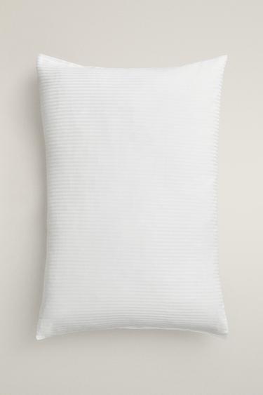 Zara STRIPED COTTON PILLOW PROTECTOR - White